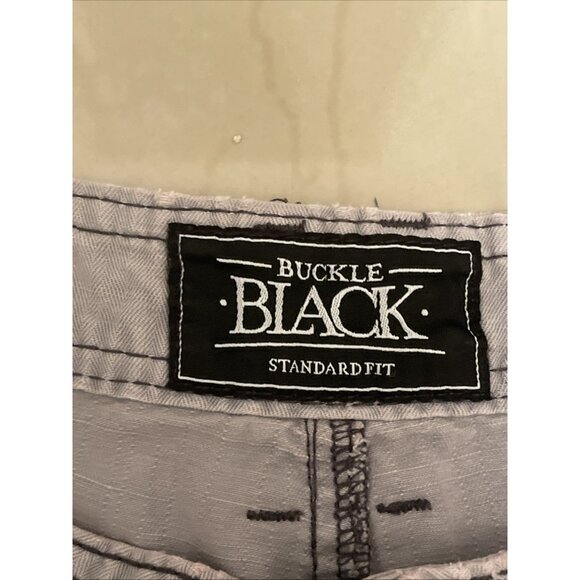Buckle Black Standard Fit Cargo Shorts Mens 27W 23L Gray Chambray Magic Outdoors - Picture 3 of 13